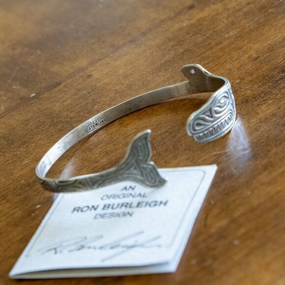 WEST COAST ART RON BURLEIGH NATIVE STYLE MEN OR WOMEN STERLING BRACELET CUFF - Picture 1 of 3